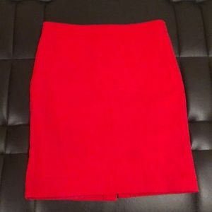J.Crew Bright Red Wool Blend Pencil Skirt